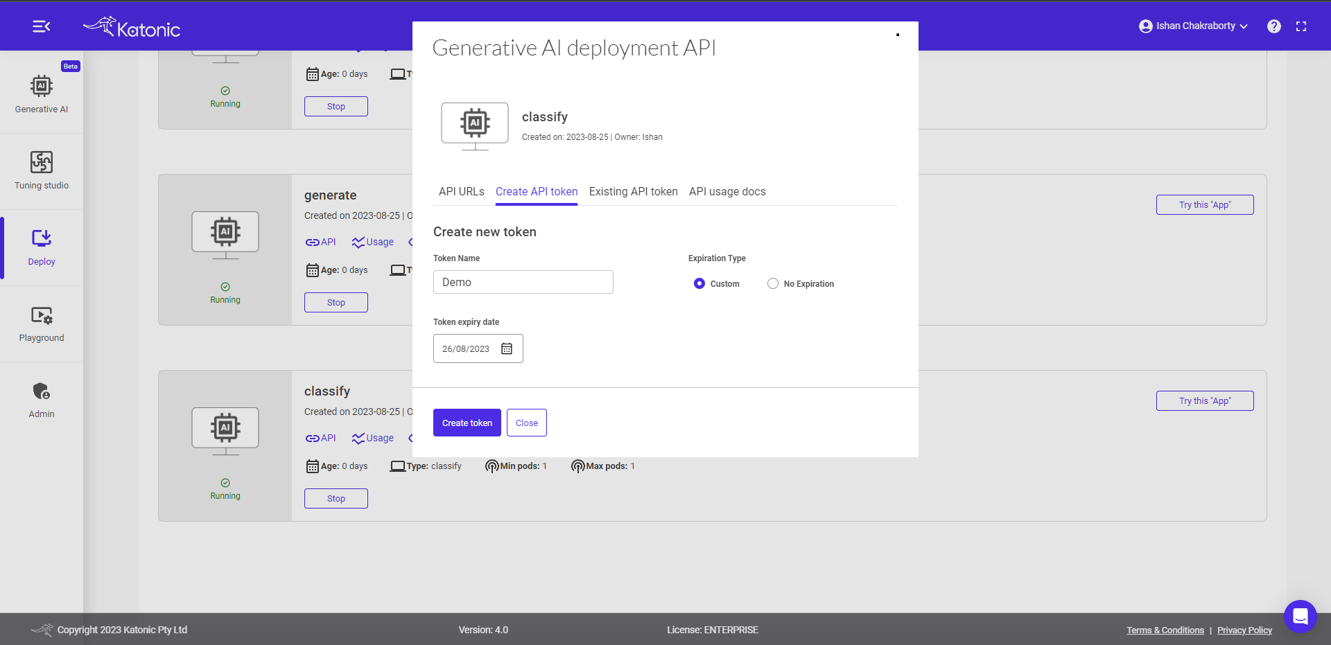 Api tokens