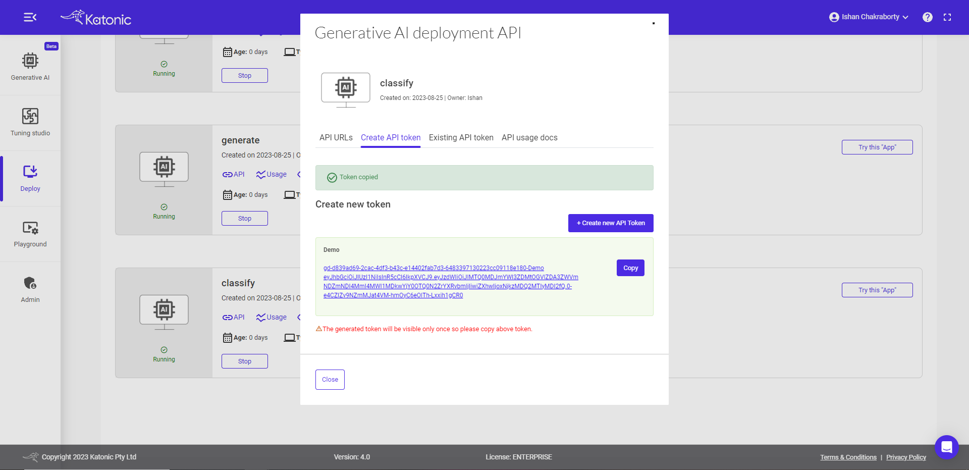 copy api key