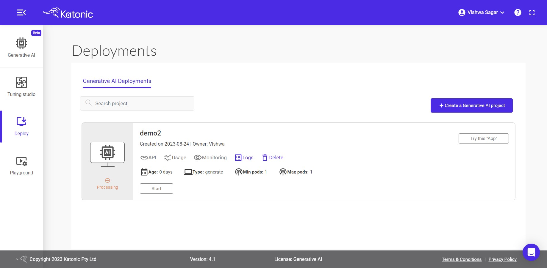 initial dashboard