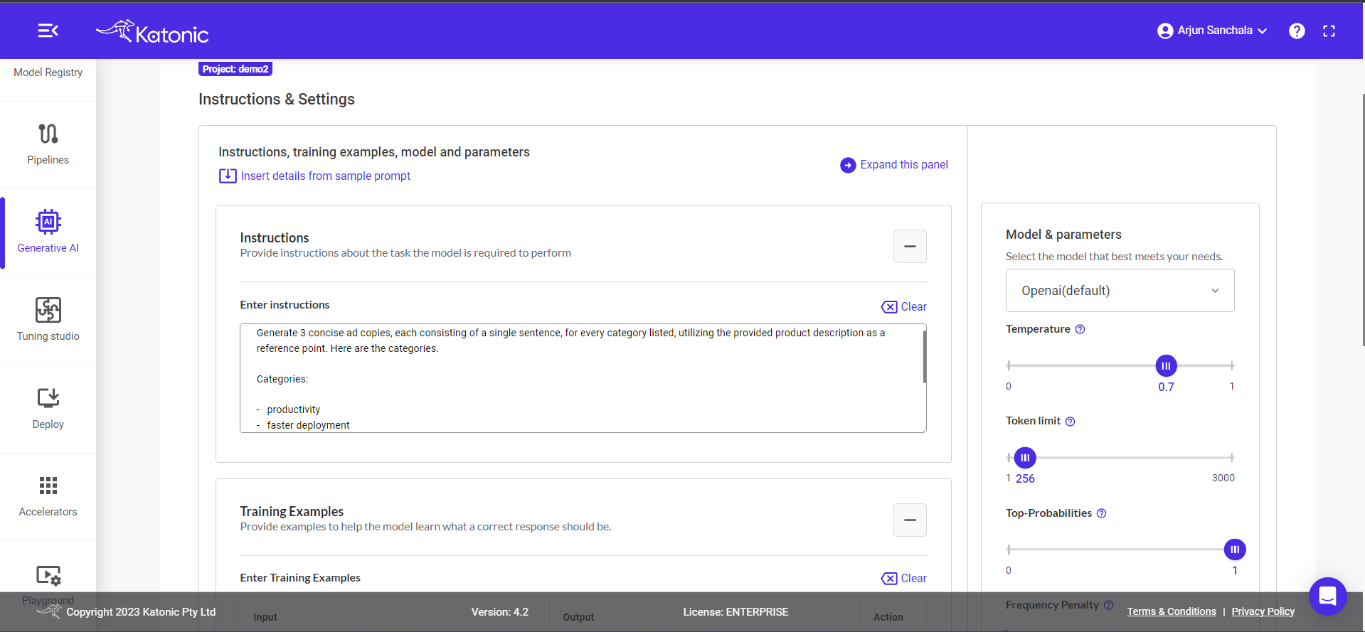 initial dashboard