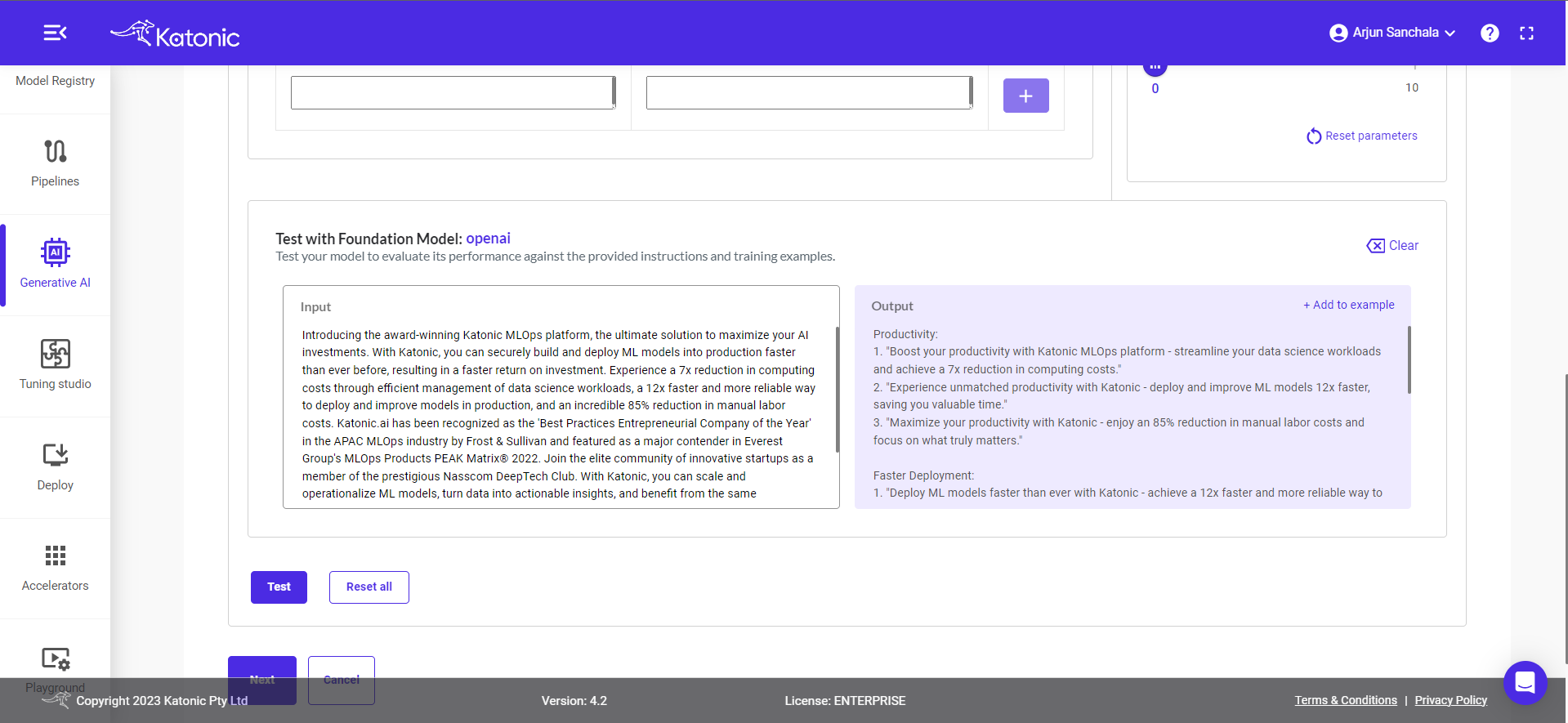 initial dashboard