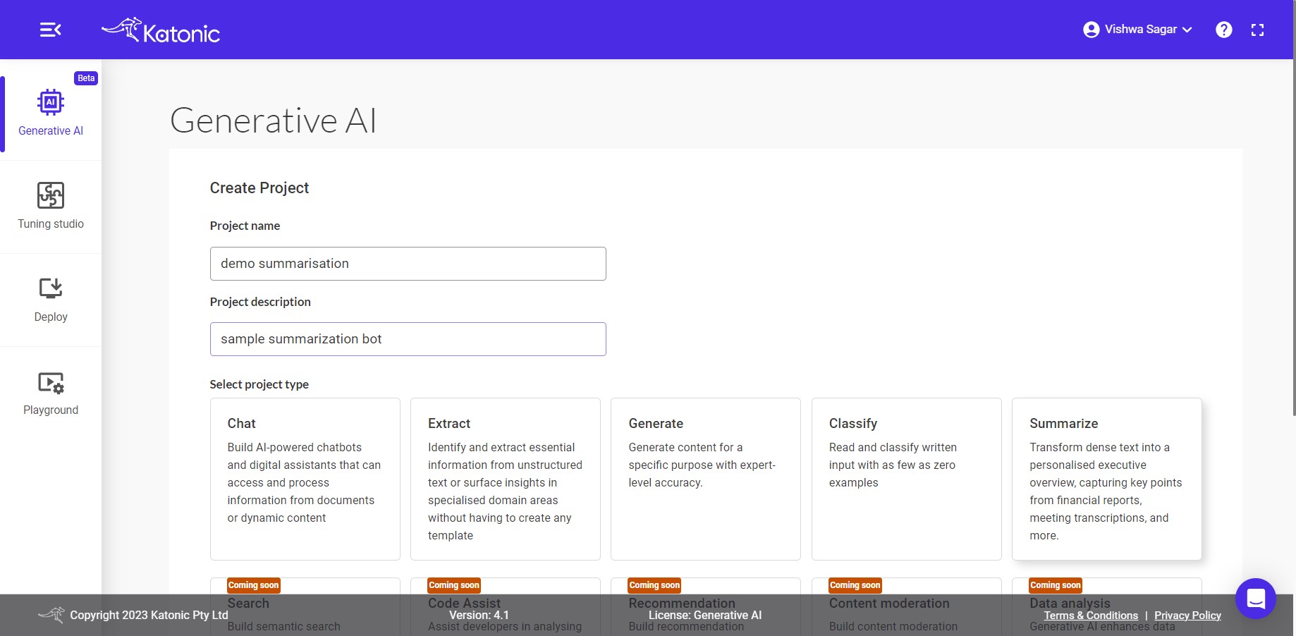 initial dashboard