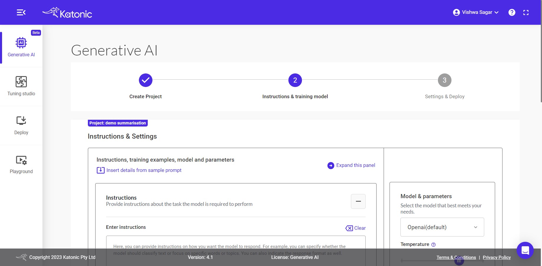 initial dashboard