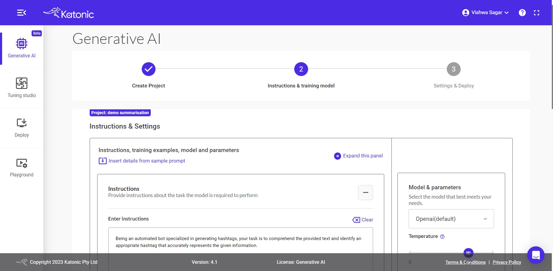 initial dashboard