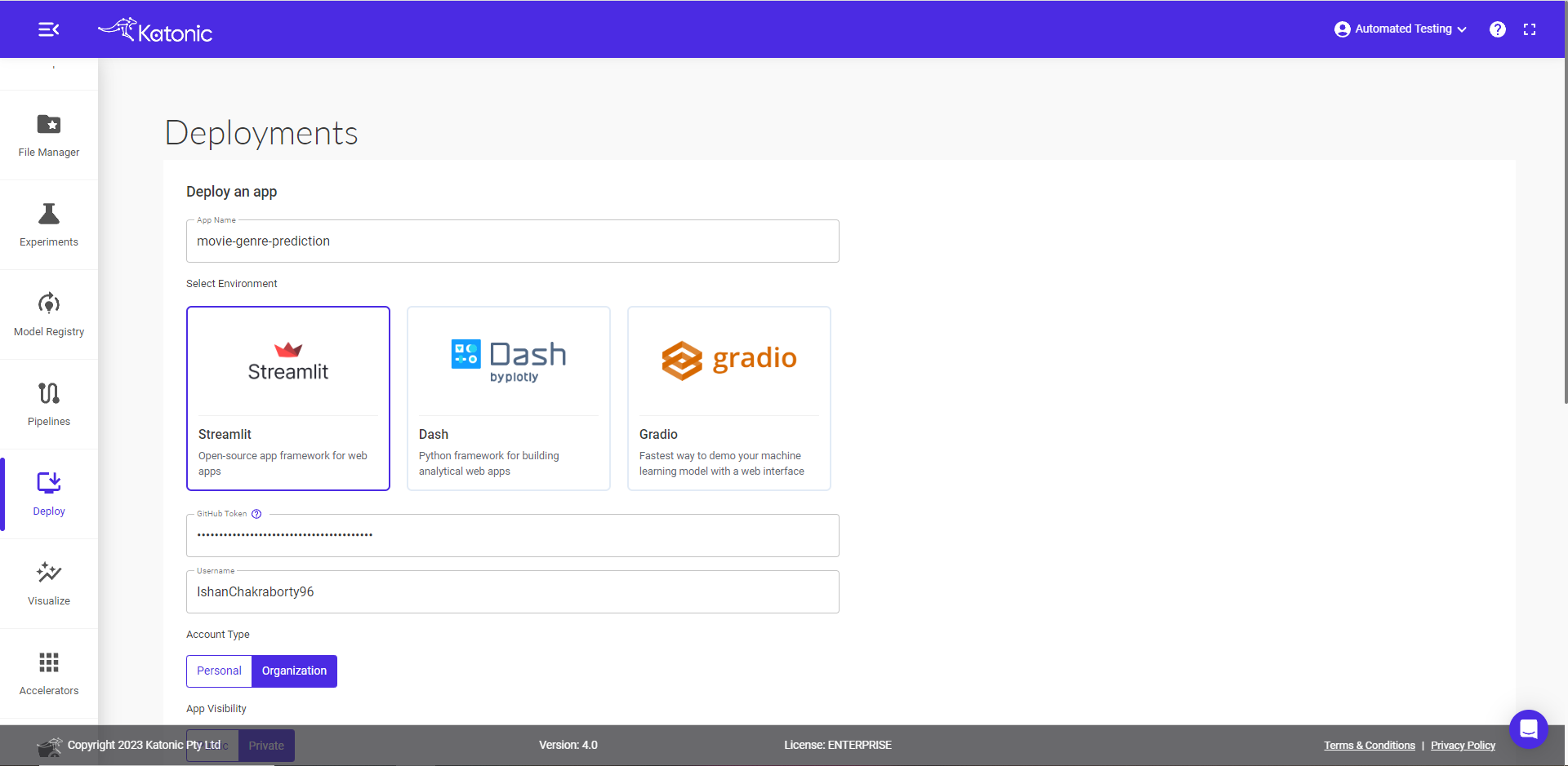 configure application