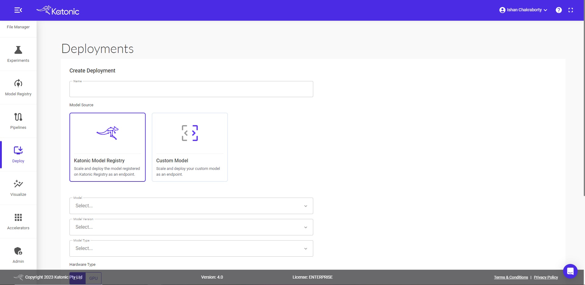 configure deploy model