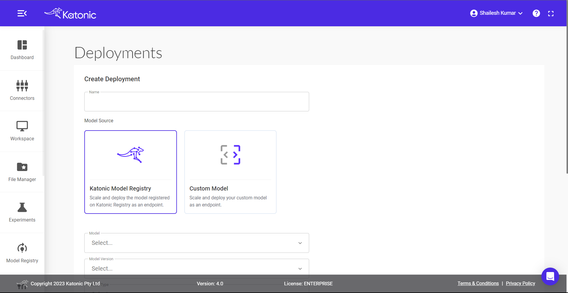 configure deploy model