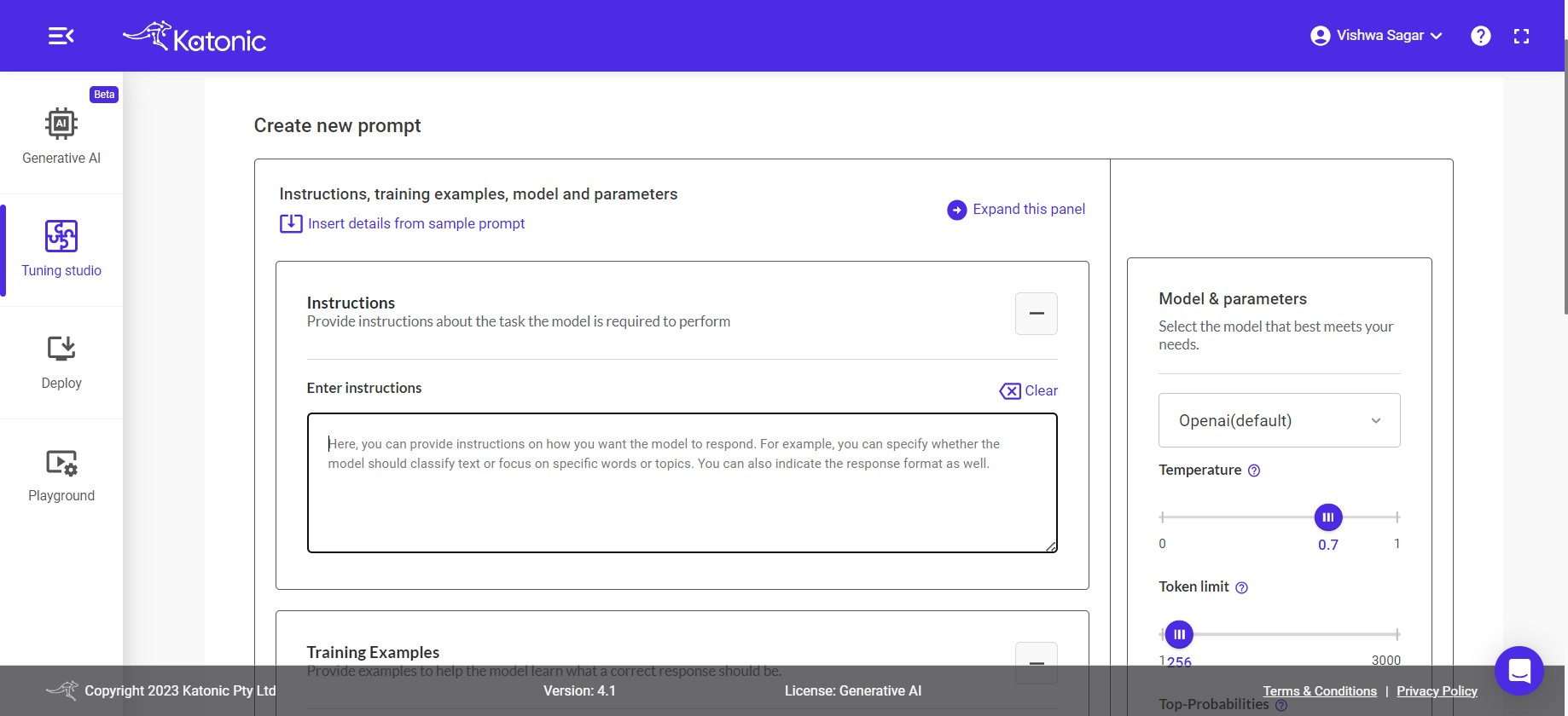 initial dashboard