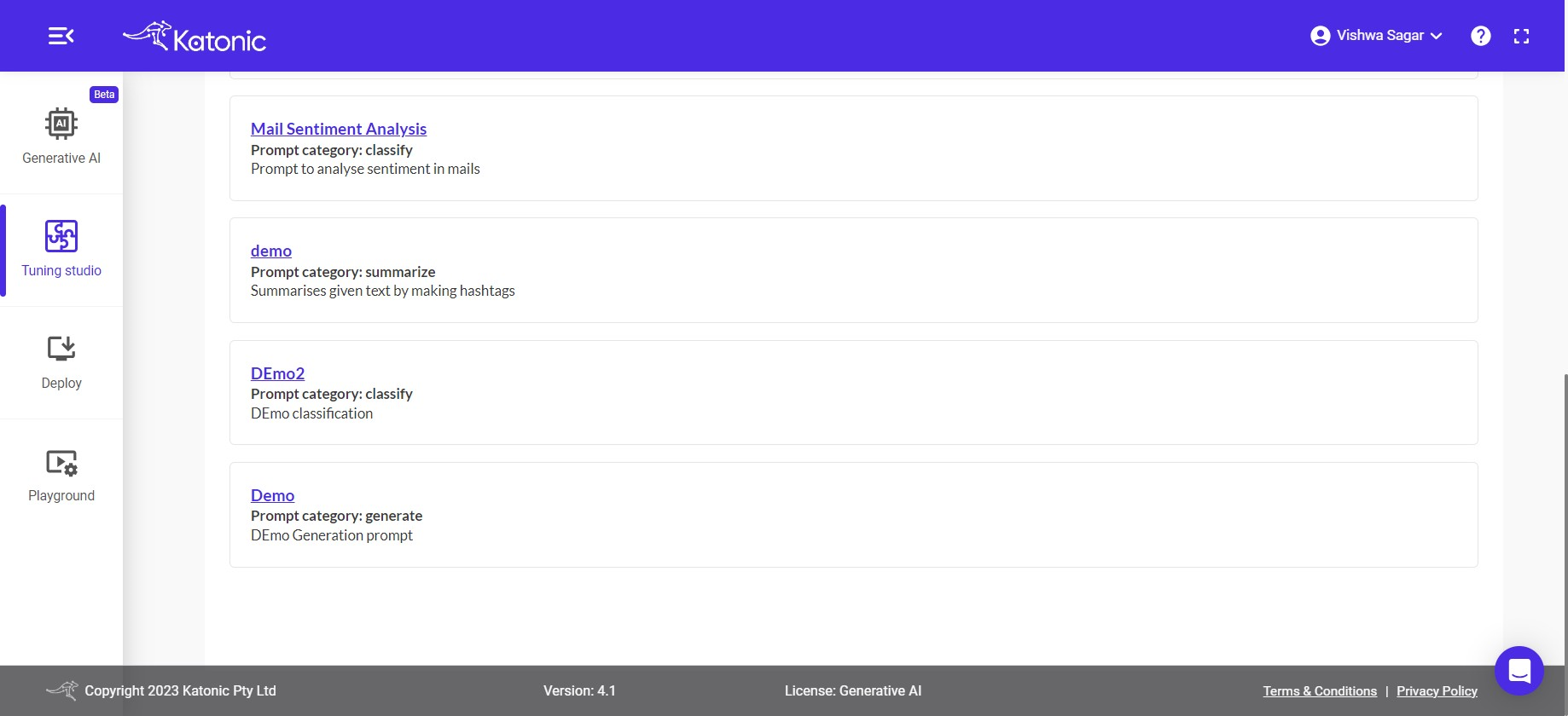 initial dashboard